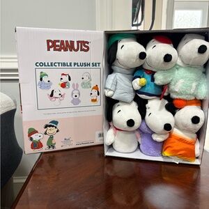 Peanuts Snoopy Plush Set - Black, White, Orange, Purple, Green